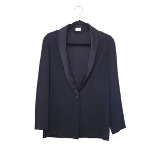 Babaton Black Satin Lapel Blazer